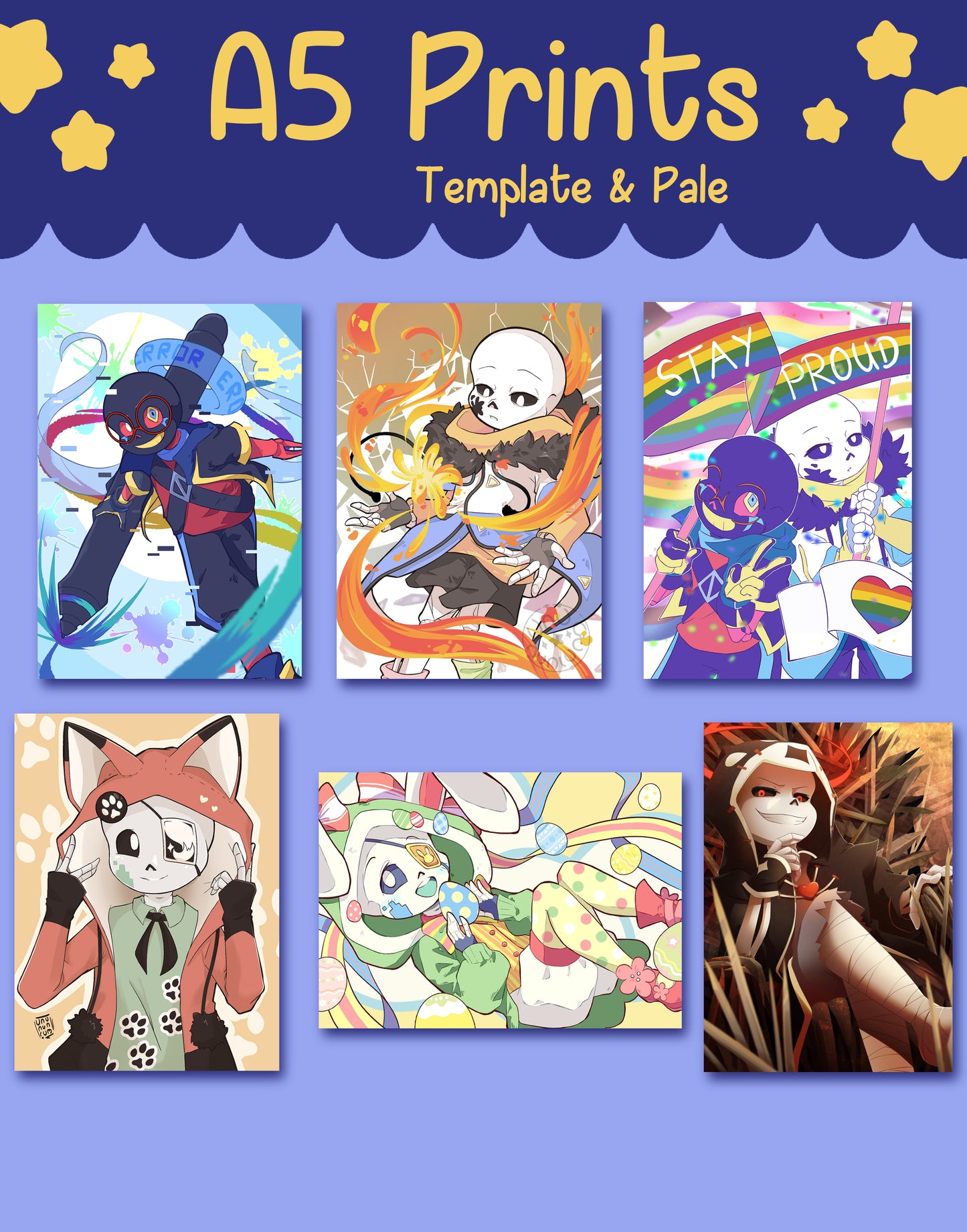 Template & Pale A5 Prints